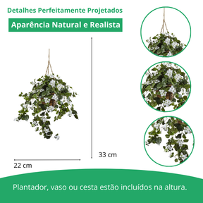 Cesta suspensa de buganvílias Artificial